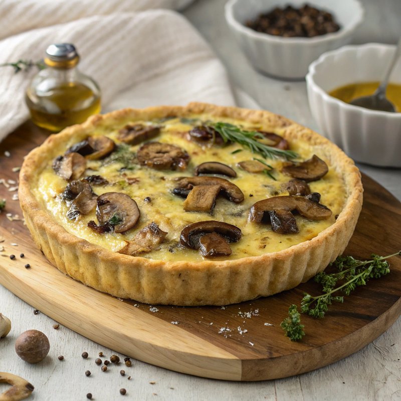 Savory Gruyere and Mushroom Quiche