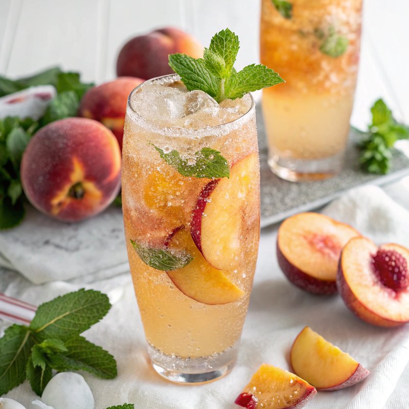 Refreshing Peach Bellini Mocktail