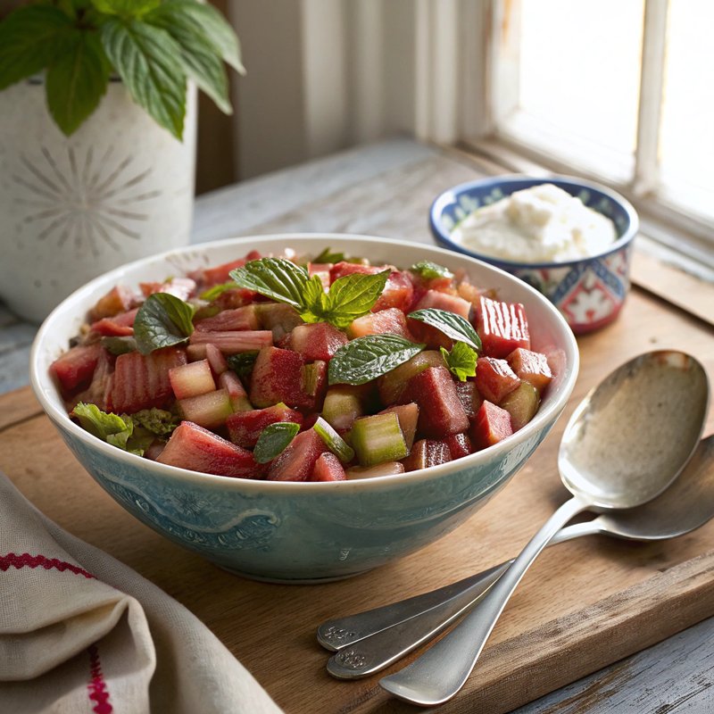 Rhubarb and Basil Compote