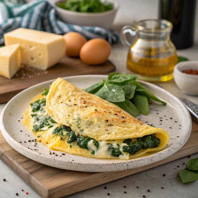 Spinach and Cheddar Omelette