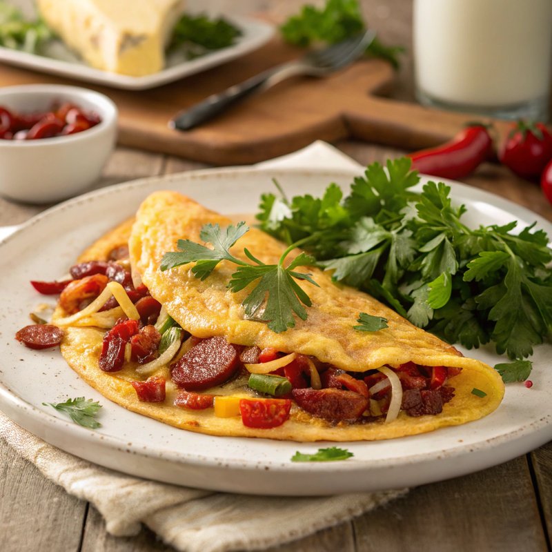 Spicy Chorizo and Pepper Omelette
