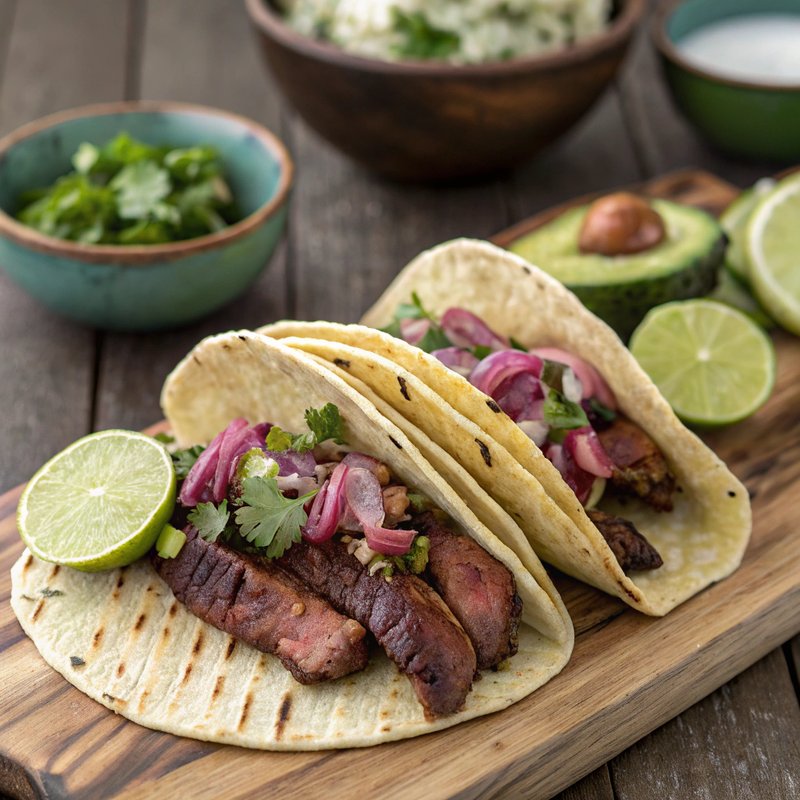 Adobo Marinated Grilled Steak Tacos