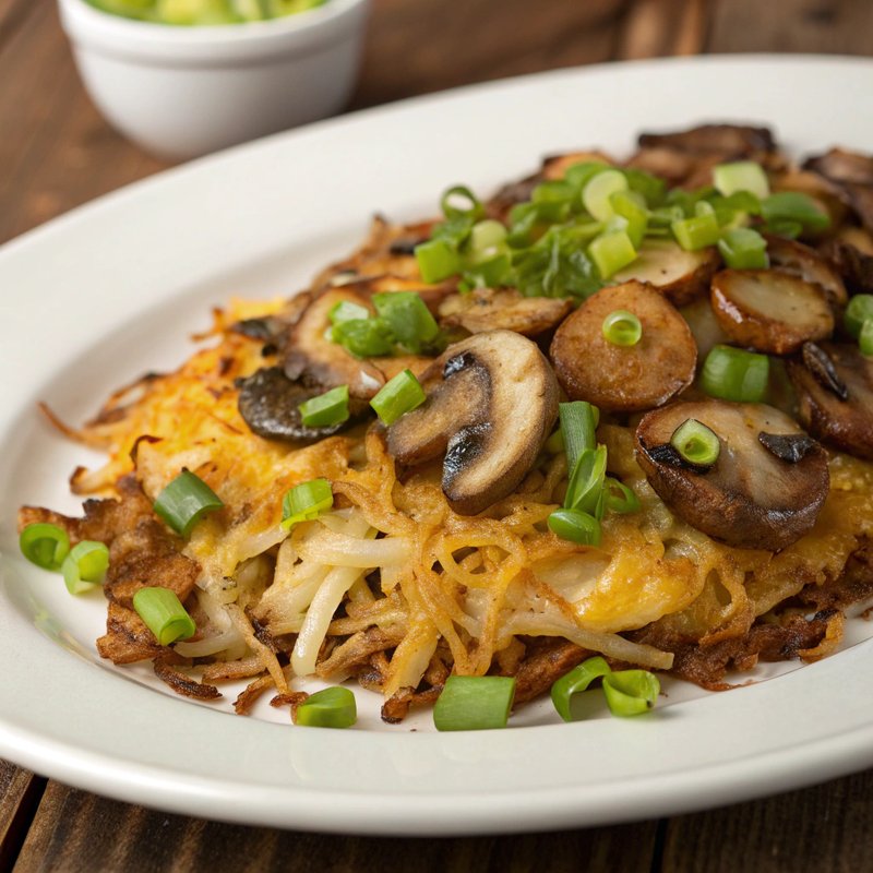 Mushroom and Swiss Hashbrowns