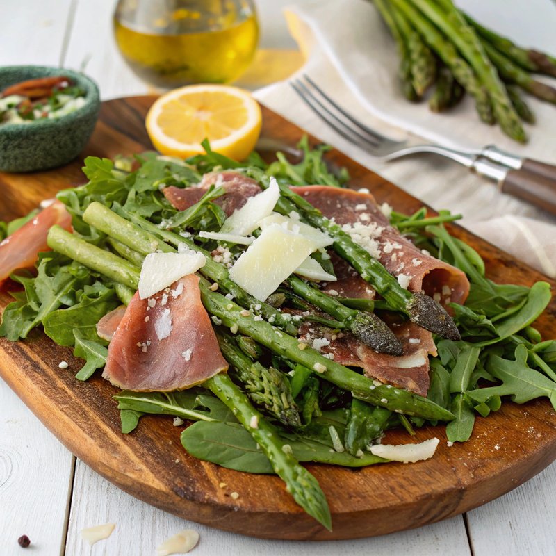 Arugula Grilled Asparagus and Prosciutto Salad