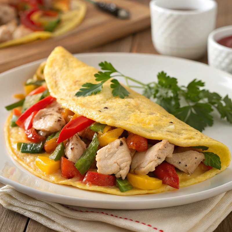 Bell Pepper and Turkey Omelette