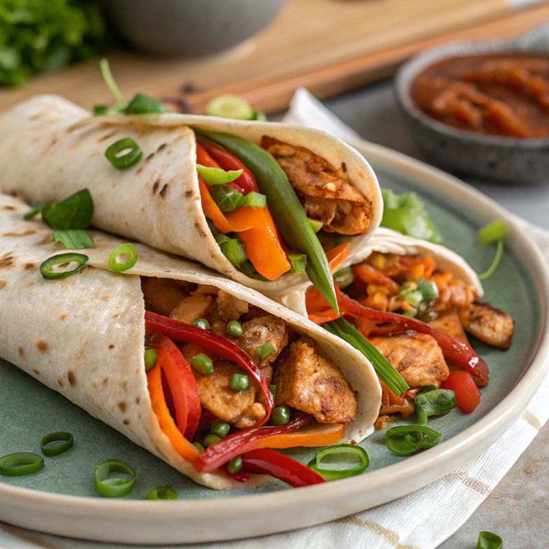 Spicy Szechuan Chicken Wraps