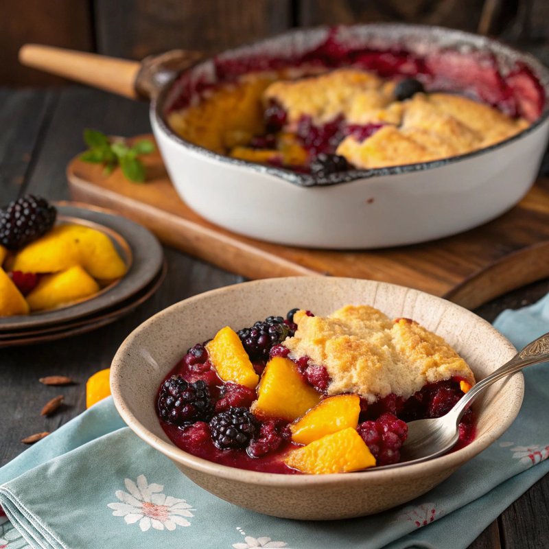Mango and Blackberry Cobbler