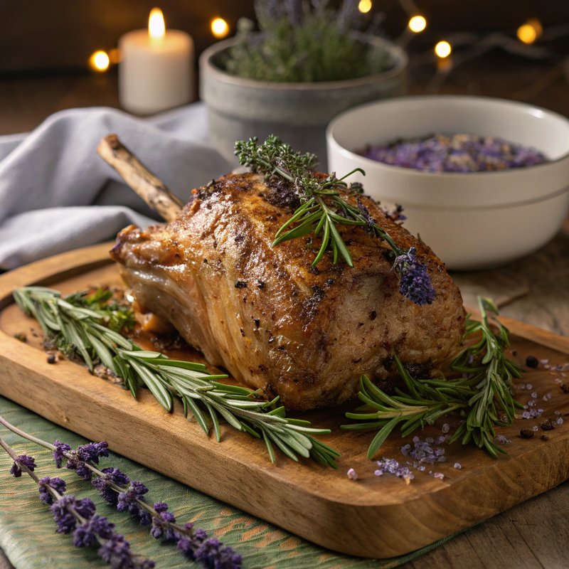 Lavender and Rosemary Roasted Lamb