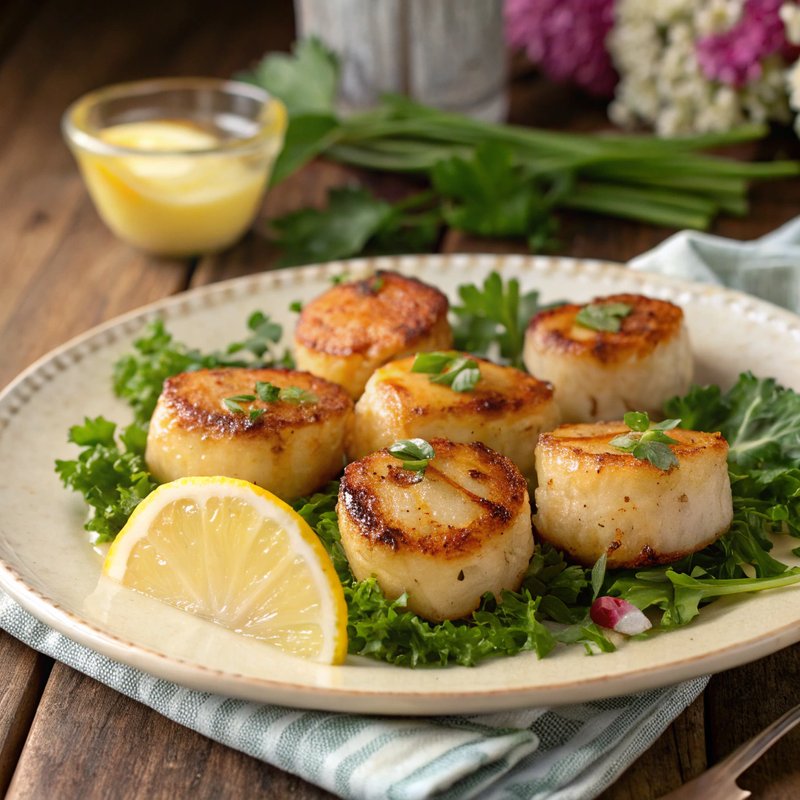 Air Fryer Lemon Butter Scallops