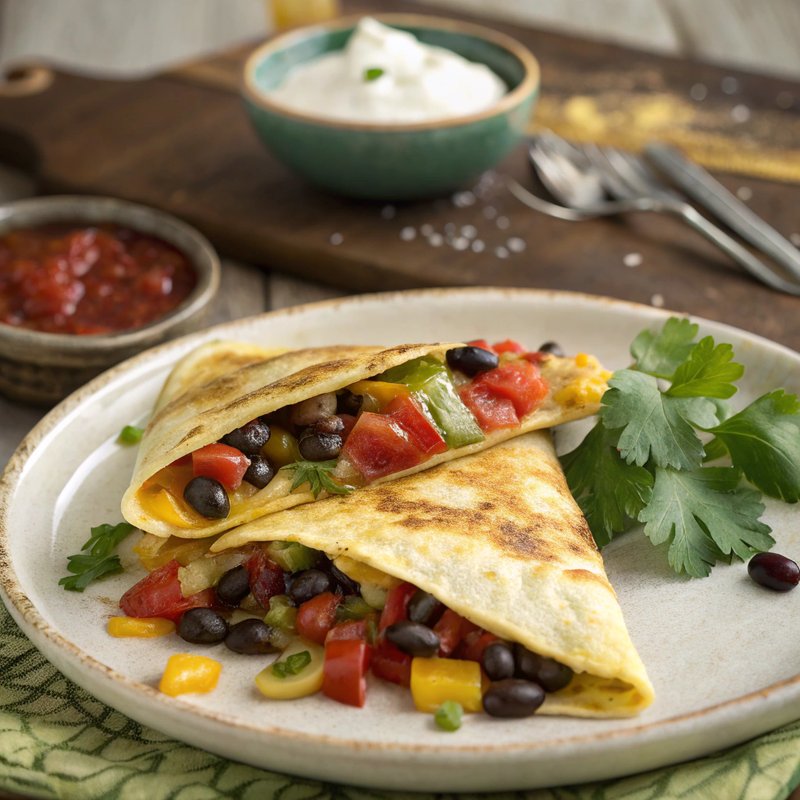 Bell Pepper and Black Bean Quesadilla