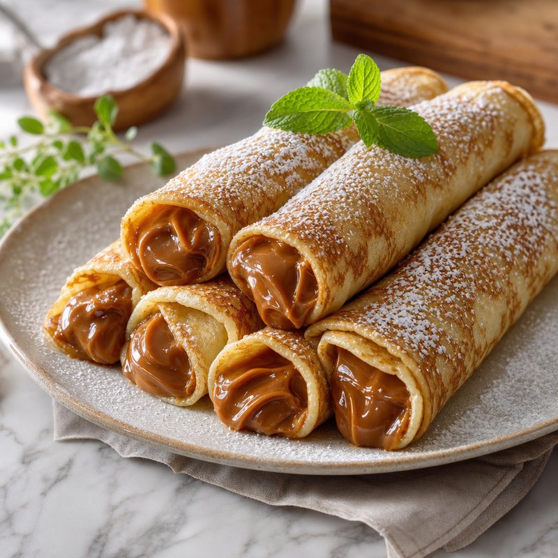 Panqueques Con Dulce de Leche - Experience the sweet embrace of Panqueques Con Dulce de Leche, an iconic Argentine dessert that's a celebration of flavors and textures. Each delicate