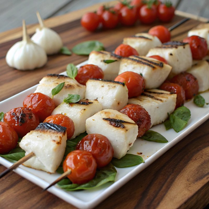 Halibut and Cherry Tomato Skewers