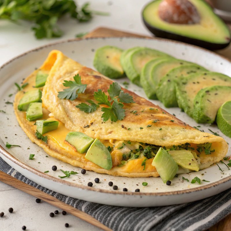 Avocado and Cheddar Omelette