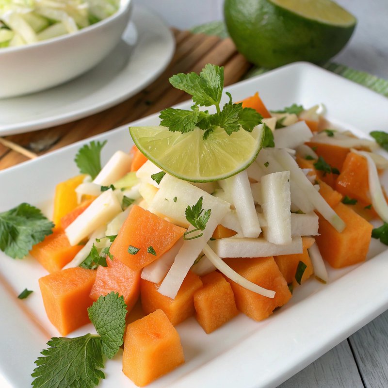 Tropical Jicama and Papaya Salad