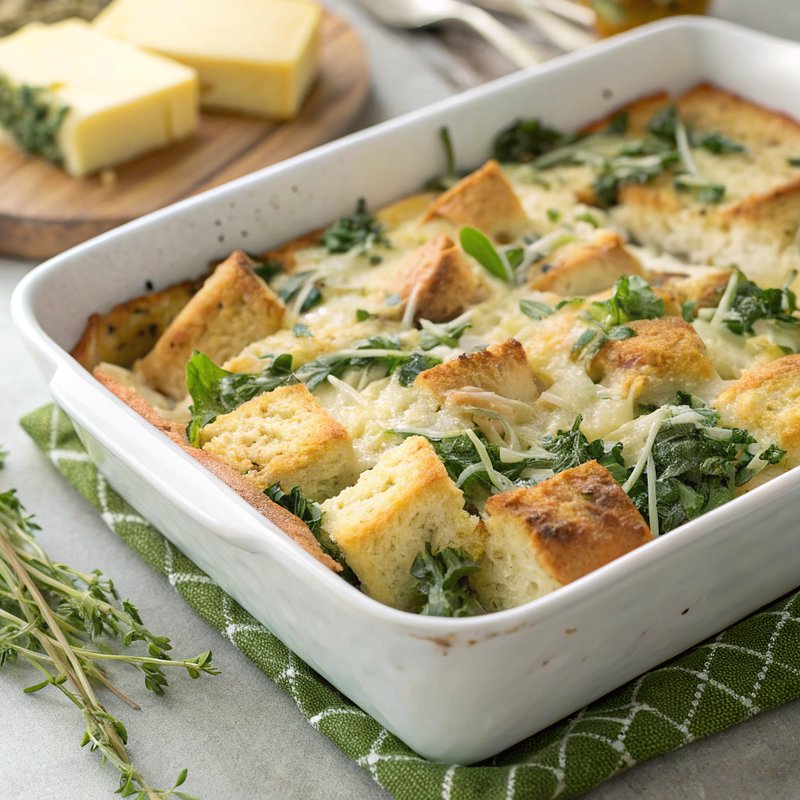 Spinach and Gruyere Strata