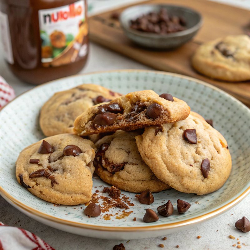 Nutella Stuffed Chocolate Chip Cookies