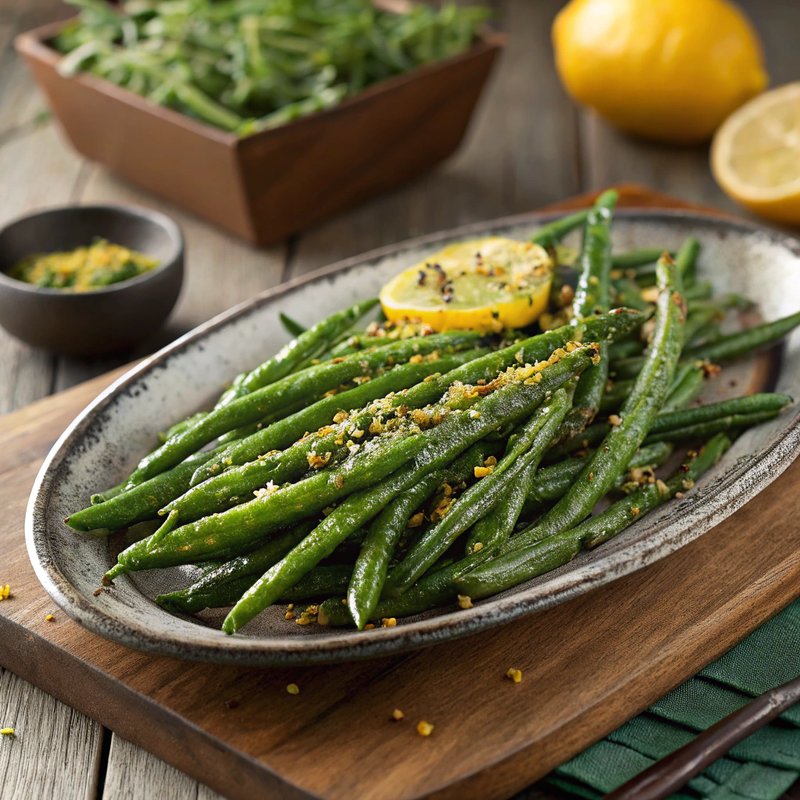 Char-Grilled Green Beans with a Lemon Zest