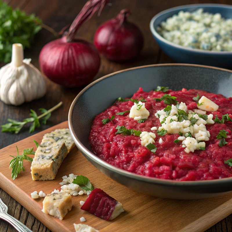 Beetroot Risotto with Gorgonzola