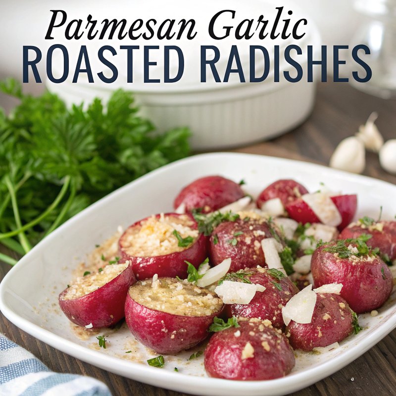 Parmesan Garlic Roasted Radishes
