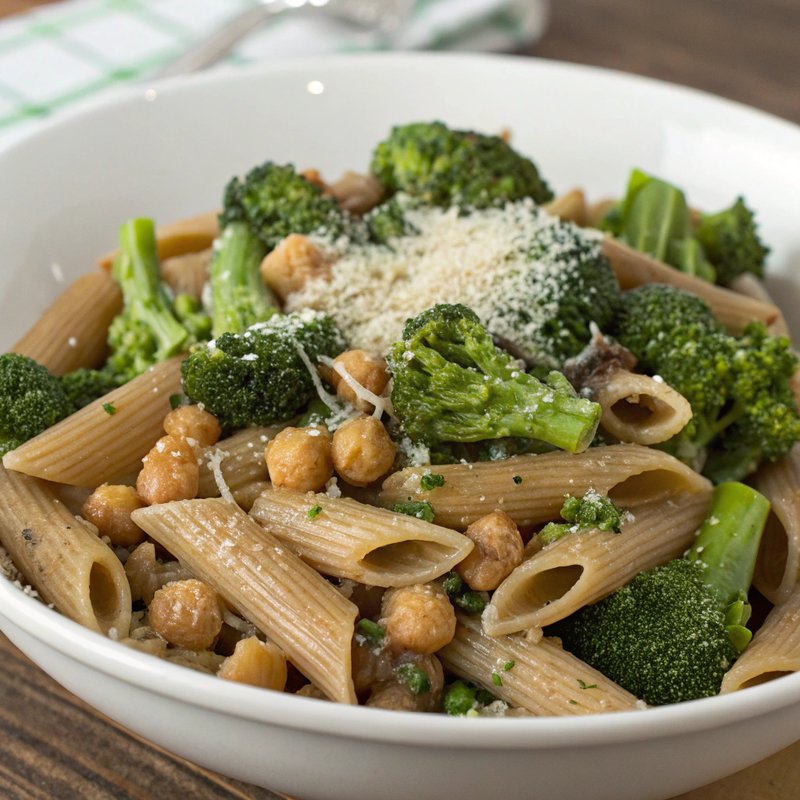 Whole Wheat Penne with Broccoli and Chickpeas