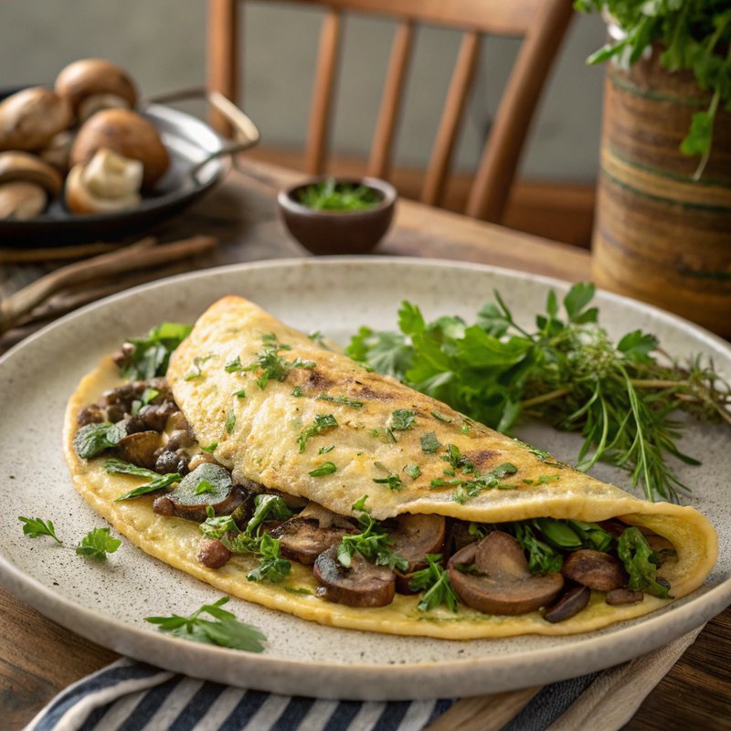 Australian Mushroom and Herb Omelette
