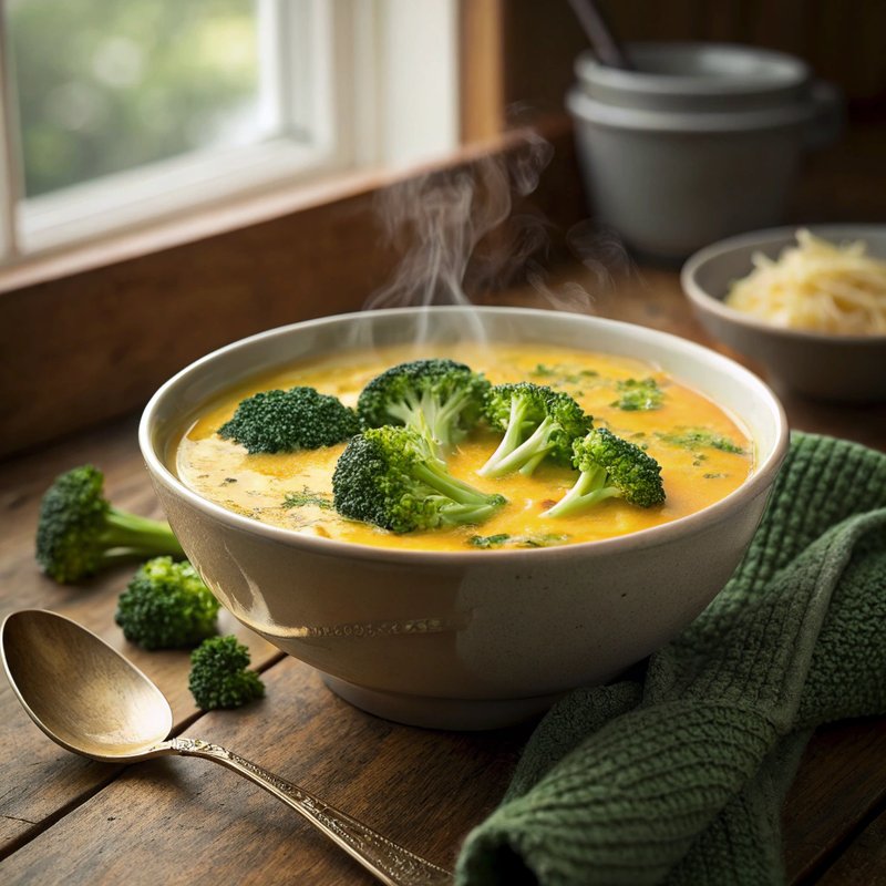 Creamy Cheddar Cheese and Broccoli Soup
