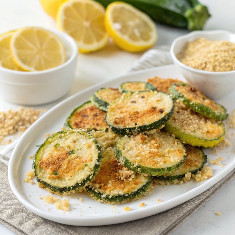 Crispy Lemon Parmesan Zucchini Chips
