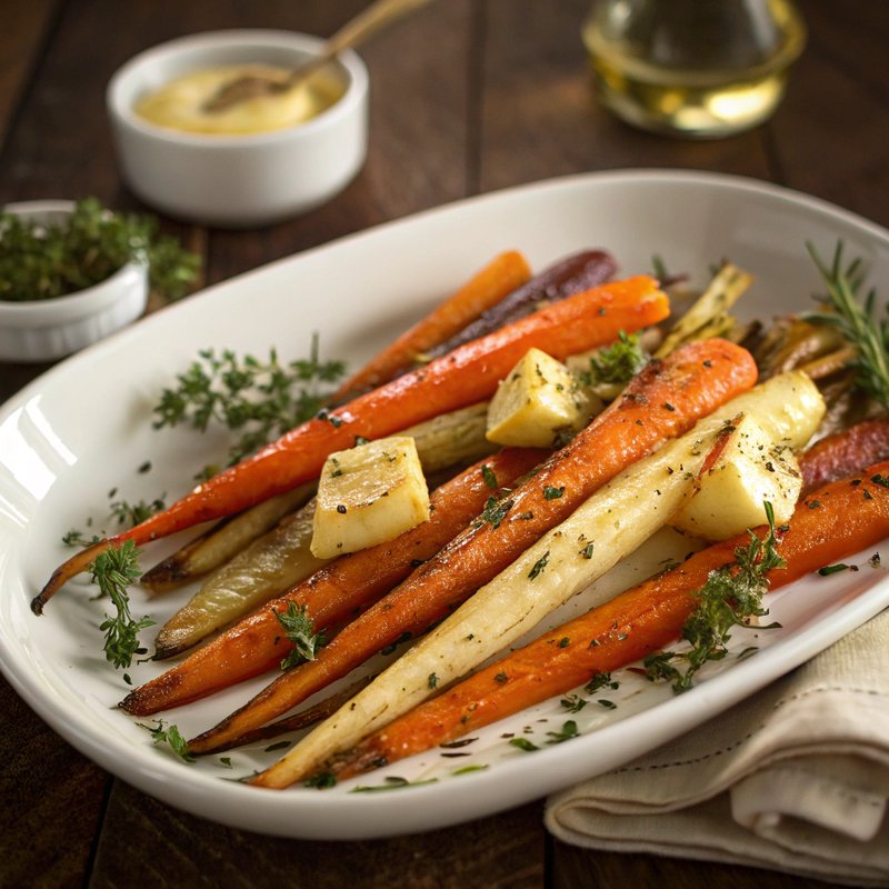Thyme and Butter Roasted Carrots and Parsnips