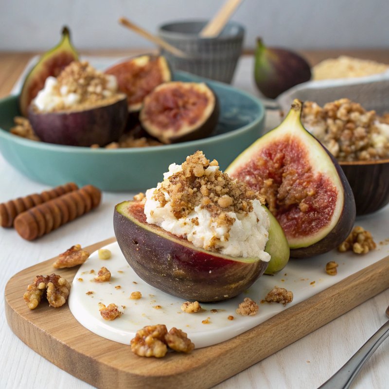 Fig and Ricotta Stuffed Figs with Walnut Crumble