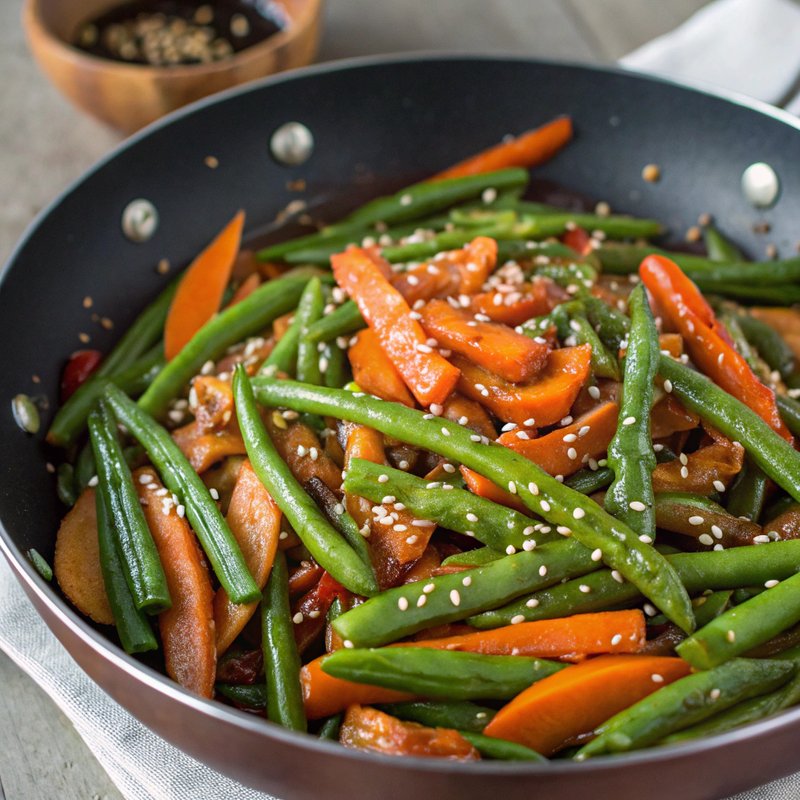 Savory Green Bean and Carrot Stir Fry