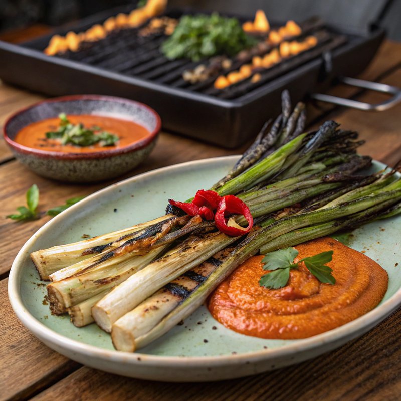 Calcots with Romesco Sauce