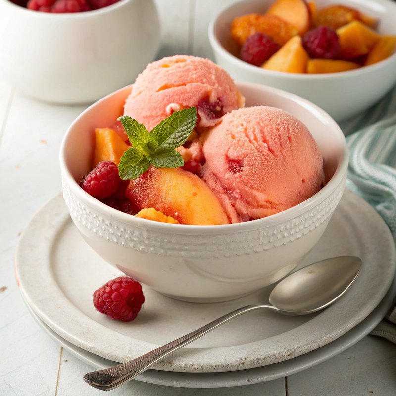 Nectarine and Raspberry Sorbet