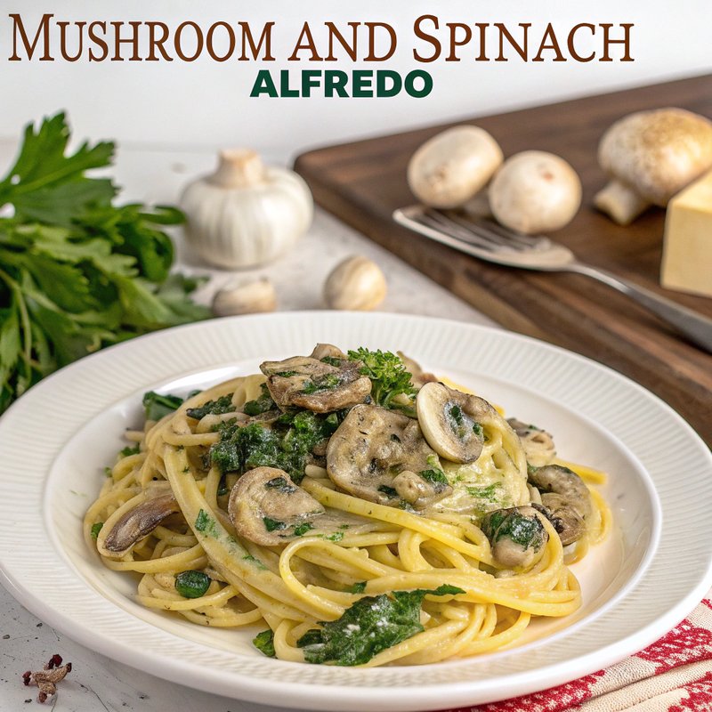 Mushroom and Spinach Alfredo