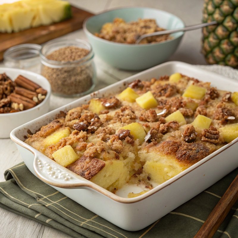 Tropical Pineapple Bread Pudding
