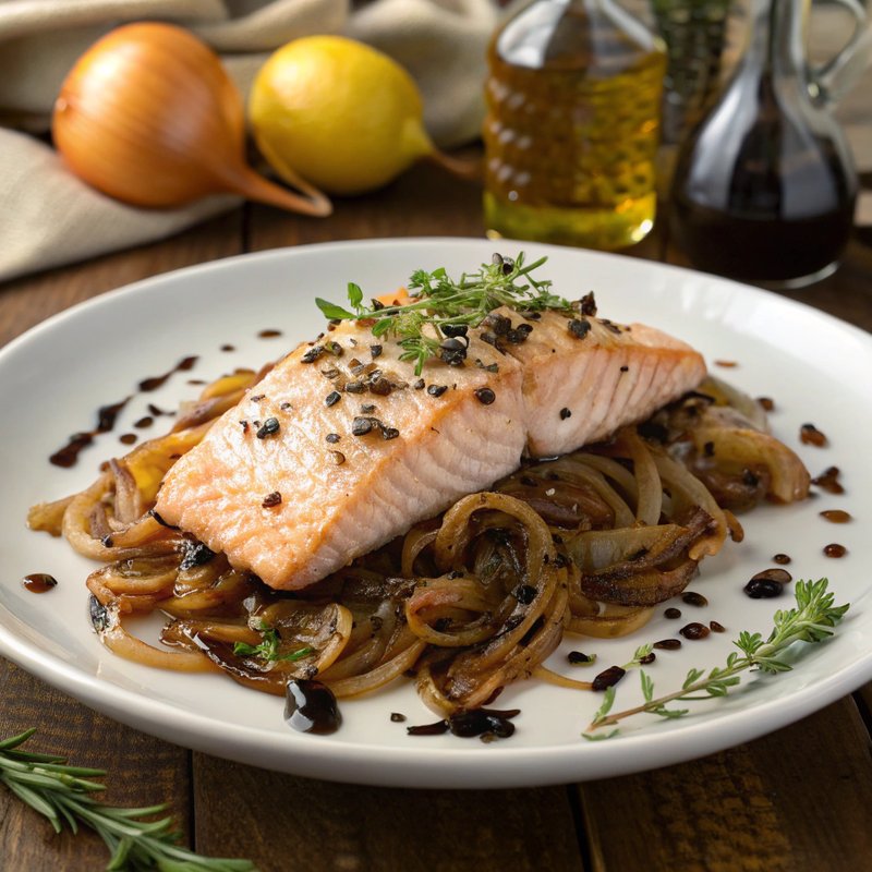 Steelhead Trout with Sweet Caramelized Onions