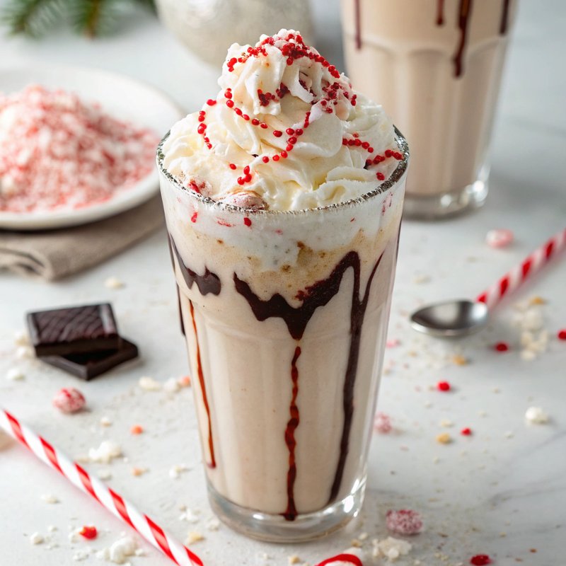 Festive Eggnog Peppermint Milkshake