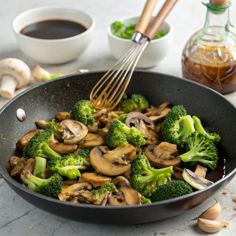 Savory Broccoli and Mushroom Stir Fry