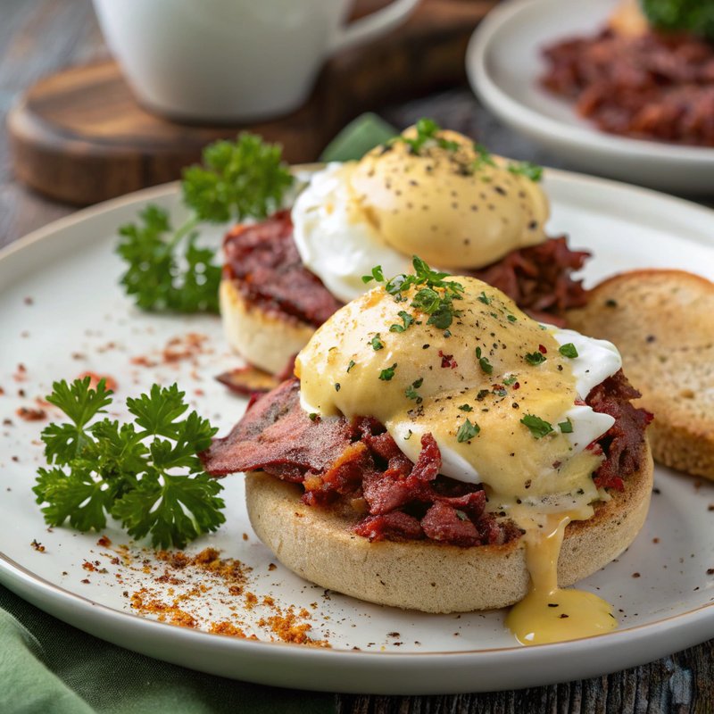 Corned Beef Hash Eggs Benedict