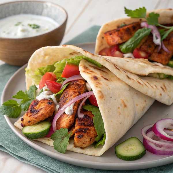 Tandoori Chicken Naan Wraps