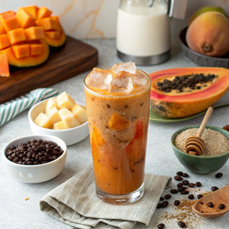 Tropical Papaya Cold Brew Smoothie