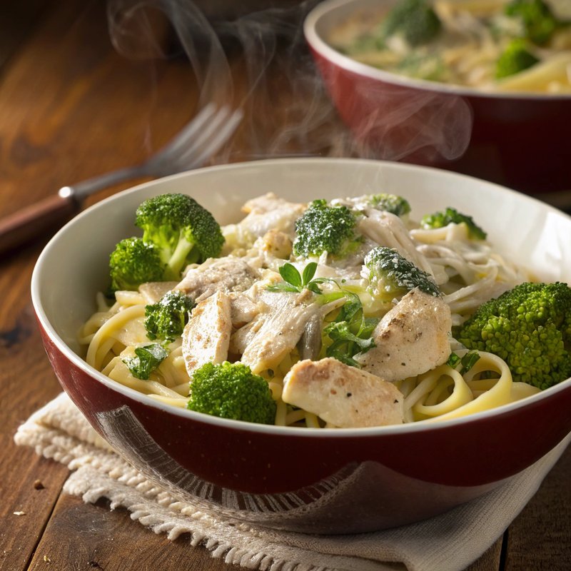 Creamy Broccoli and Chicken Alfredo