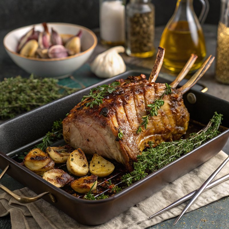 Thyme and Garlic Roasted Lamb