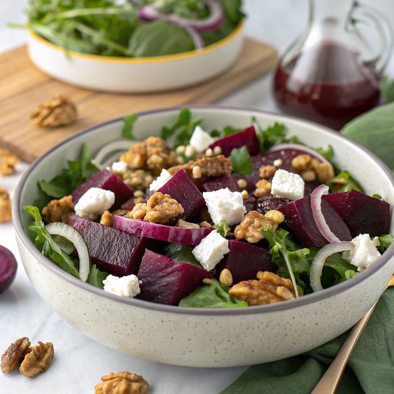 Roasted Beet Salad with Goat Cheese and Walnuts