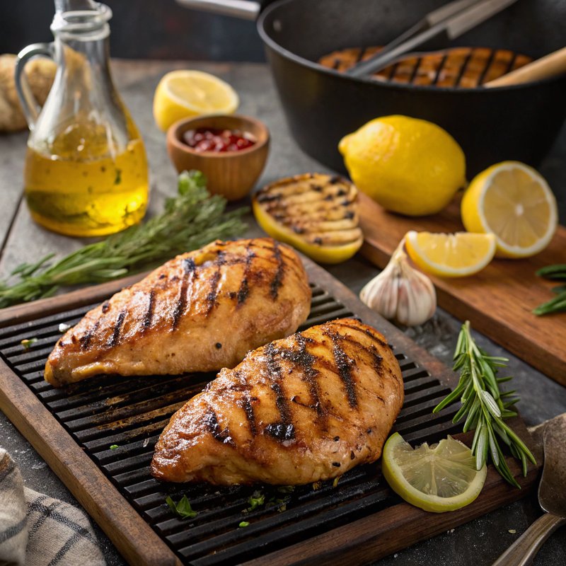 Grilled Chicken Breasts with Lemon-Garlic Marinade