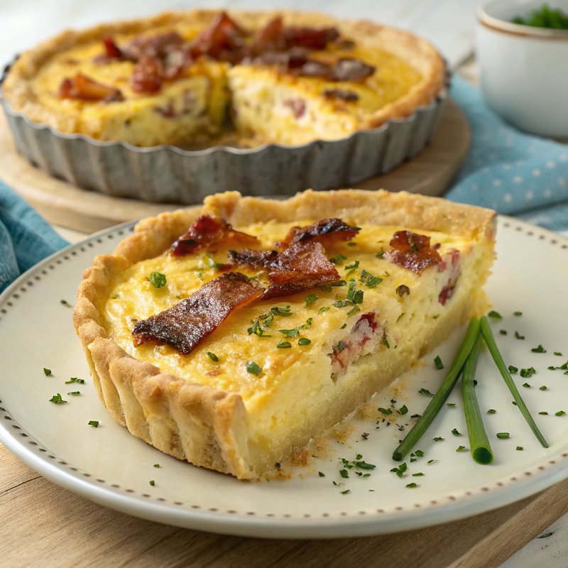 Bacon and Swiss Quiche with Homemade Pie Crust