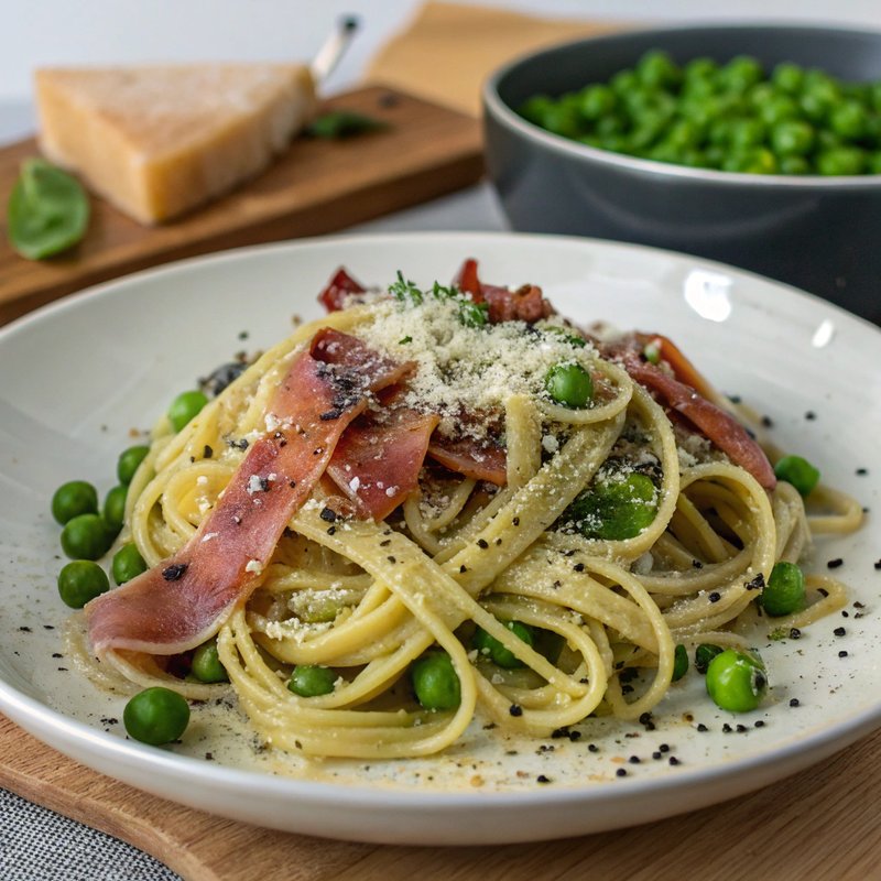 Prosciutto and Pea Linguine