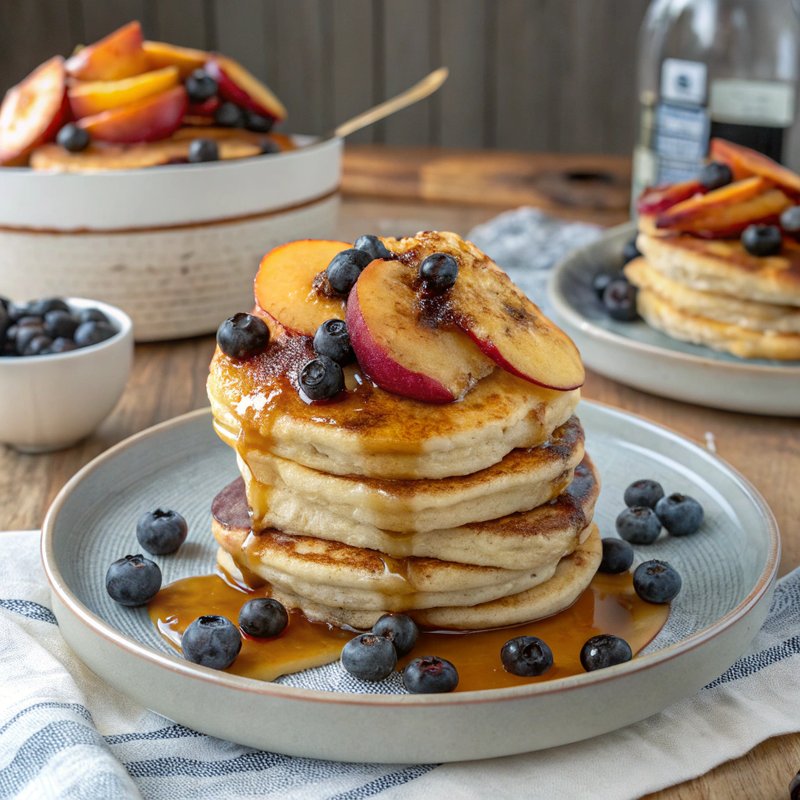 Nectarine and Blueberry Pancakes