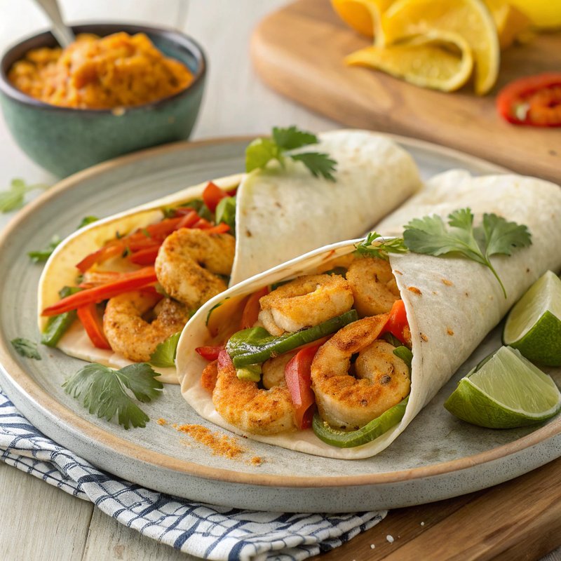 Coconut Curry Shrimp Wraps
