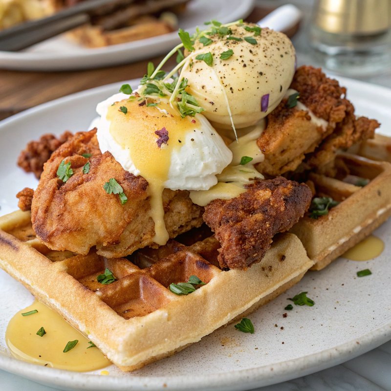 Chicken and Waffles Eggs Benedict