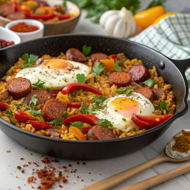 Spanish Paella Breakfast Skillet